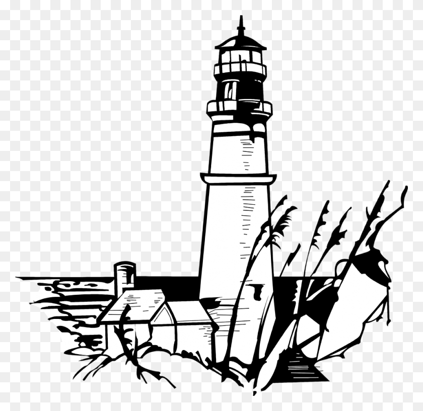 958x930 Lighthouse Silhouette At Getdrawings Lighthouse, Architecture, Building, Tower HD PNG Download