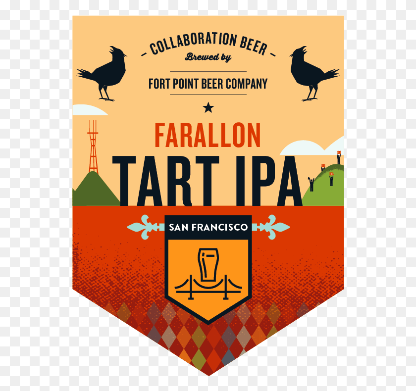 550x730 Lightly Tart With A Bone Dry Finish And Green Aromas Fort Point Tart Ipa, Bird, Animal, Advertisement HD PNG Download
