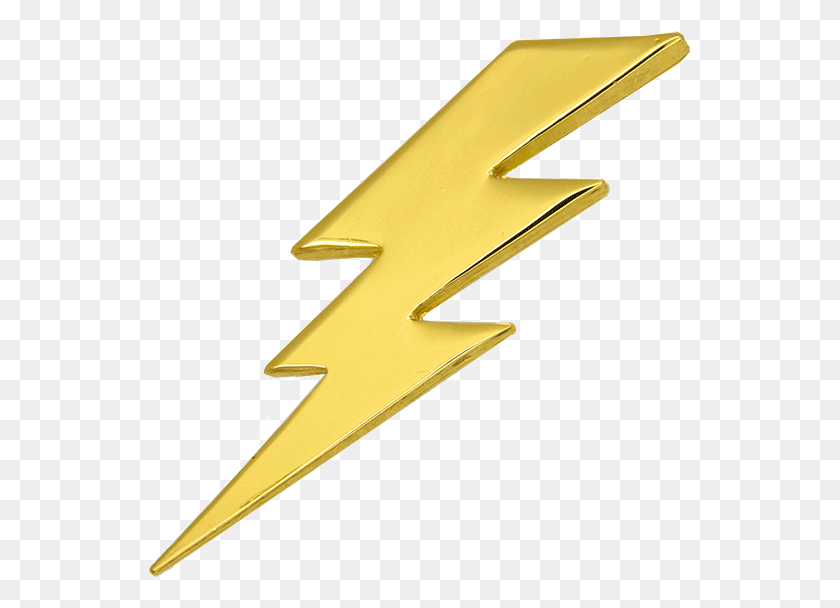 543x548 Lightning Pin 3d Gold 3d Lightning Symbol, Logo, Trademark, Axe HD PNG Download