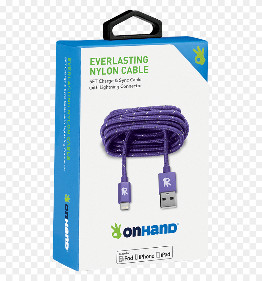 506x841 Descargar Png Lightning Purple Everlasting Nylon Cable Mfi Program, Adaptador, Enchufe Hd Png