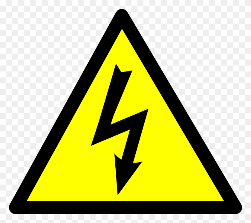 815x720 Lightning Warning, Triangle, Symbol, Sign HD PNG Download