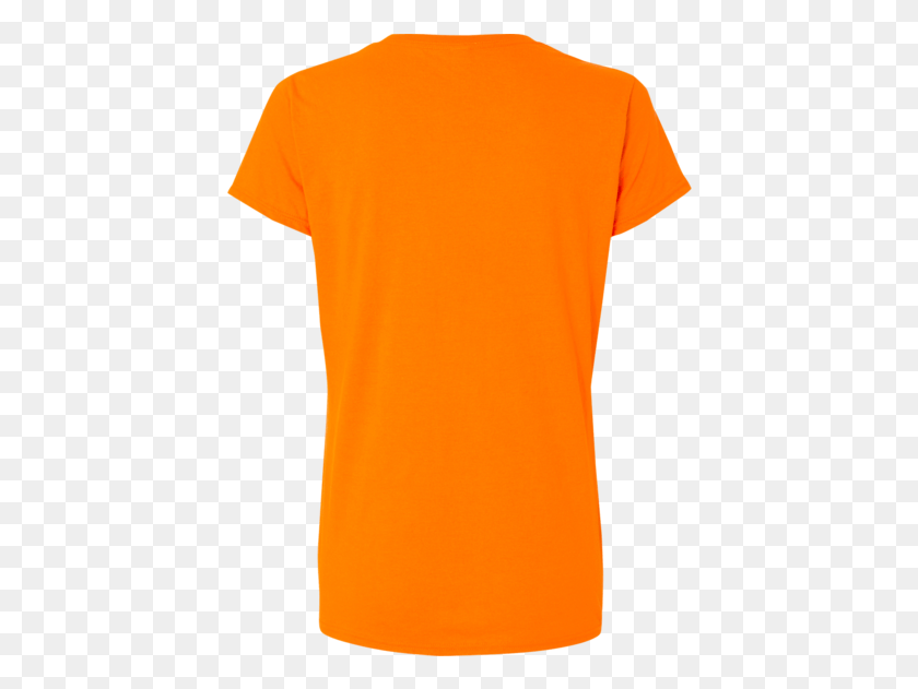426x571 Lightweight Ringspun T Shirt Neon Orange Shirt Back, Clothing, Apparel, T-shirt HD PNG Download