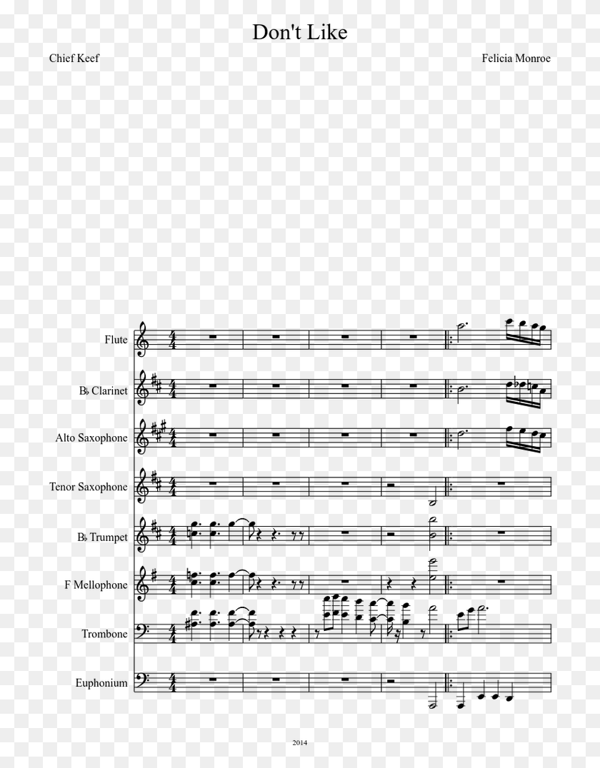 710x1016 Like Sheet Music For Flute Clarinet Alto Saxophone Sheet Music, Gray, World Of Warcraft HD PNG Download