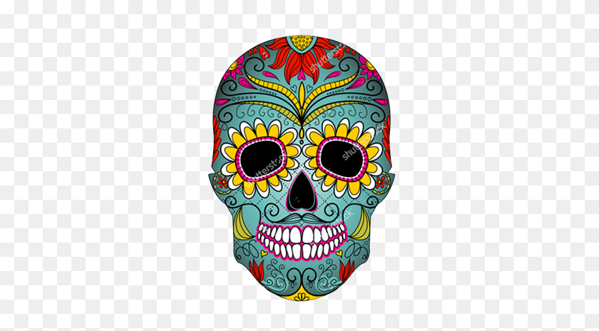 690x404 Like The Halloween Happenings You39re Probably Used Day Of The Dead Skull Colour, Mask, Graphics HD PNG Download
