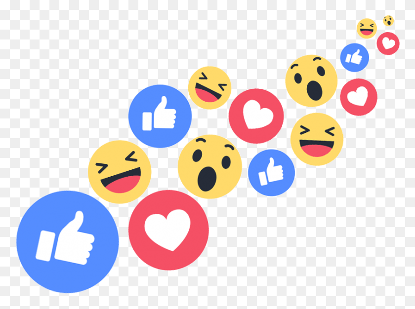 842x611 Like Us On Facebook Facebook Live Reactions, Rattle, Ball, Balloon HD PNG Download
