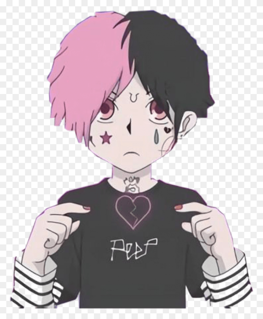 874x1074 Lil Peep Anime Art, Person, Human, Clothing HD PNG Download