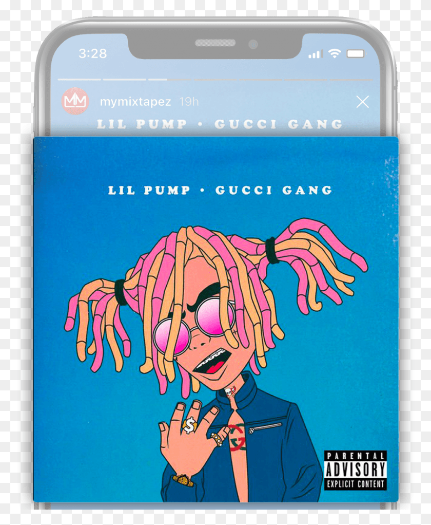 1010x1246 Descargar Png / Lil Pump Gucci Gang Album Cover, Poster, Publicidad, Flyer Hd Png