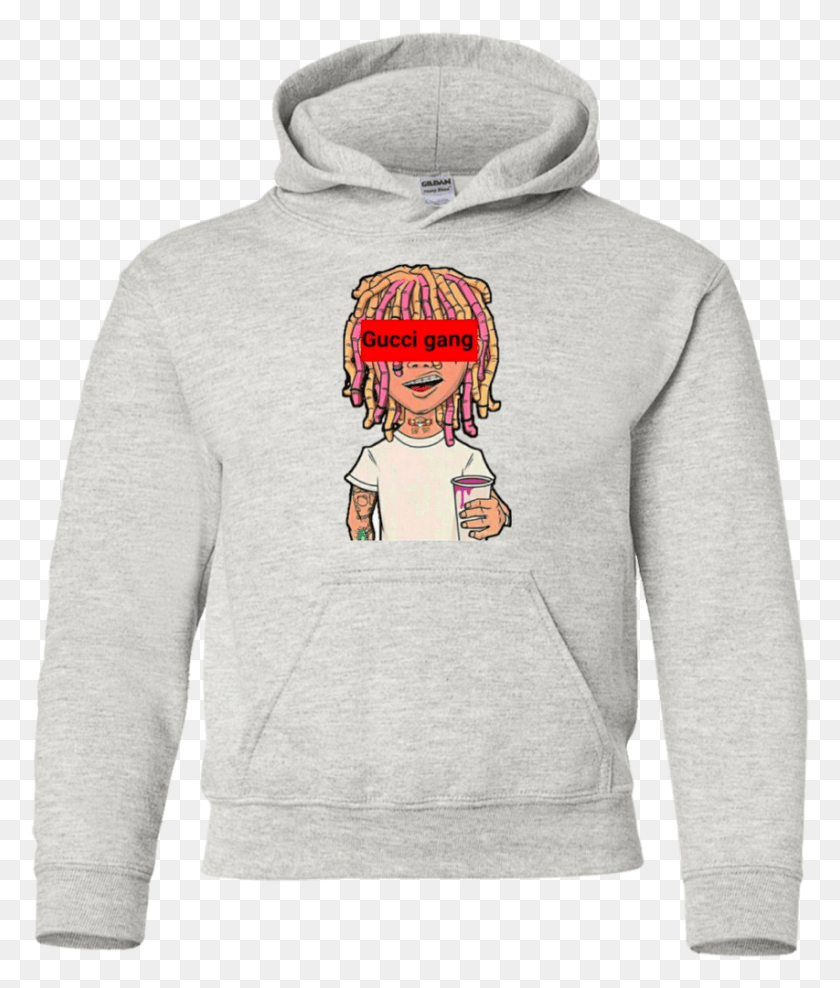 853x1015 Lil Pump Gucci Gang Youth Hoodie Sweatshirts Bucket Culture Hoodie, Clothing, Apparel, Sweatshirt HD PNG Download