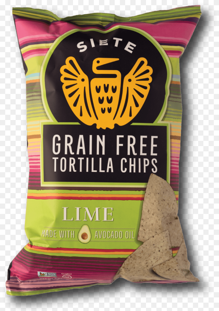 887x1259 Lime Grain Tortilla Chips Siete Tortilla Chips Grain Lime 5 Oz, Bread, Food, Snack Sticker PNG