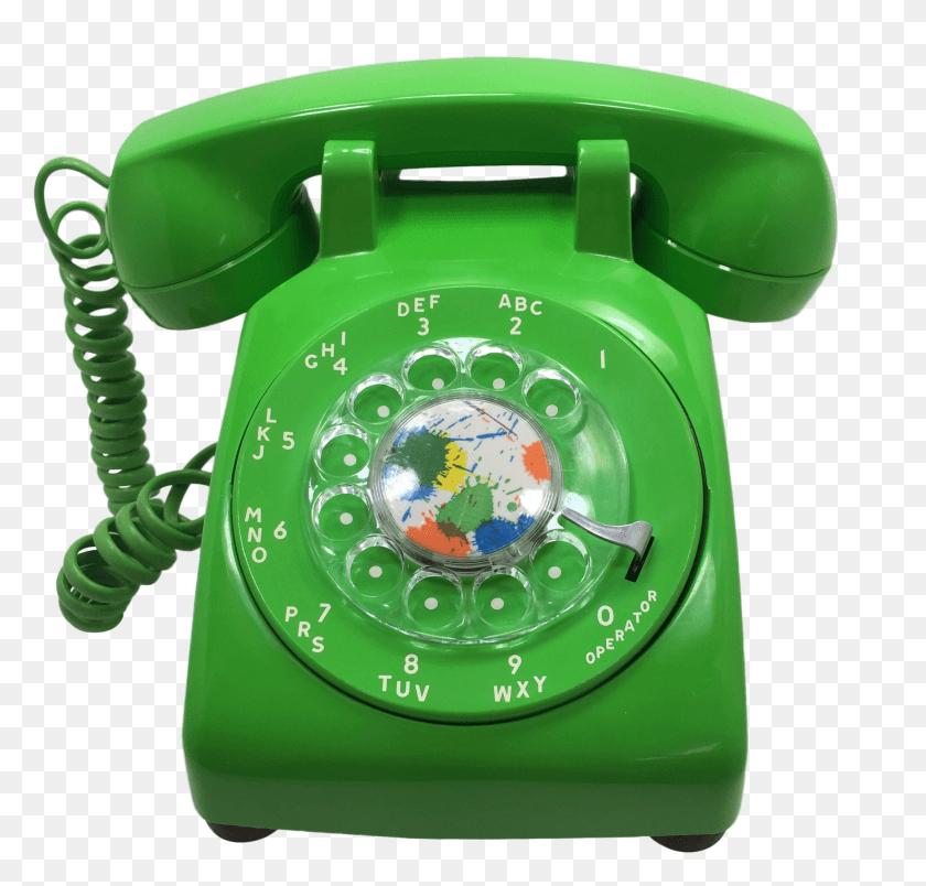 2319x2212 Lime Green Rotary Dial Telephone With Box Phones In Descargar Hd Png