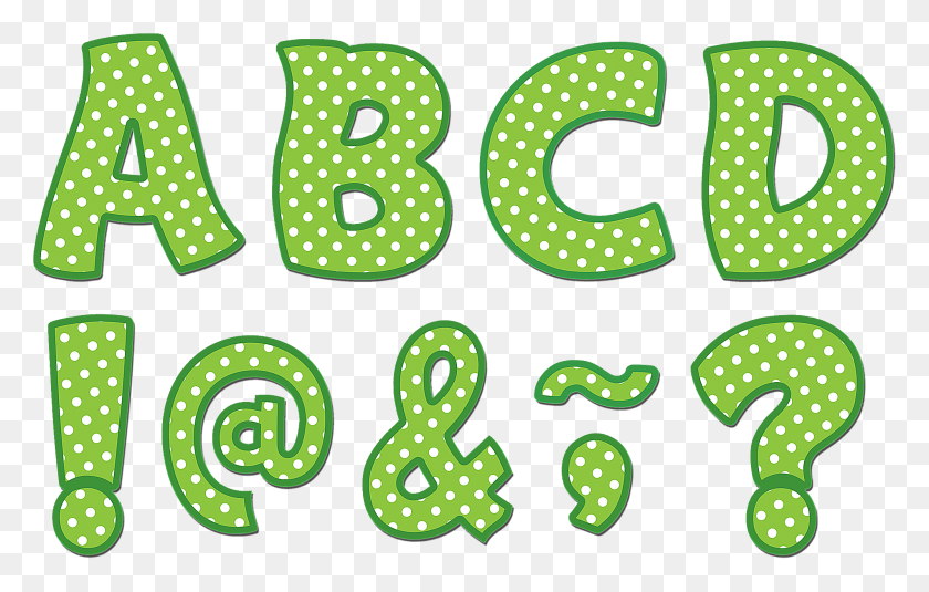 2000x1218 Lime Polka Dots Funtastic Font 3 Magnetic Letters Polka Dots Clipart Letter, Number, Symbol, Text HD PNG Download