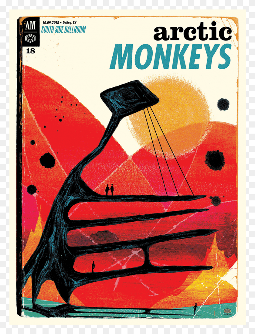 851x1135 Descargar Png Serigrafía De Edición Limitada 39 Arctic Monkeys Arctic Monkeys 2018 Gig Poster, Publicidad, Arte Moderno Hd Png