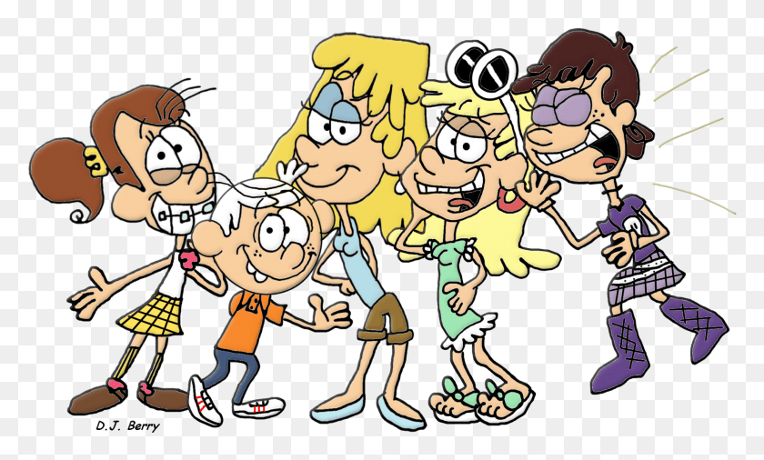 1814x1039 Lincoln And His Sisters Loud House Butch Hartman, Persona, Humano, Personas Hd Png