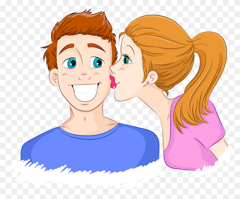 1000x816 Lindas Imgenes De Personas Besando En El Cachete Girl Kiss Boy Cartoon, Person, Human, Female HD PNG Download
