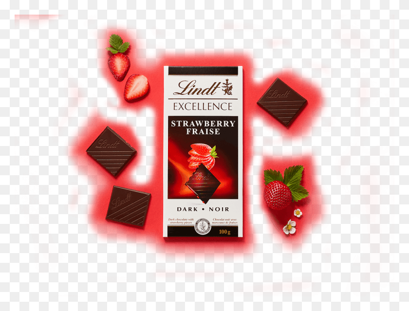 1347x1000 Lindt Excellence Strawberry Lindt Excellence, Advertisement, Poster, Flyer HD PNG Download