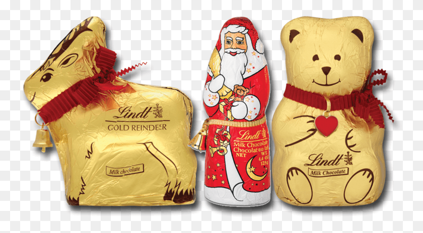 758x404 Lindt Milk Chocolate Santa Reindeer Teddy Bear Lindt, Toy, Sack, Bag HD PNG Download