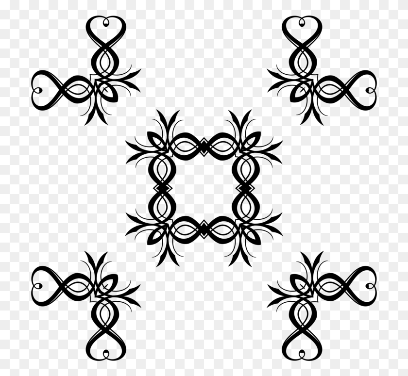 715x715 Line Art Black And White Tribal Art Art Deco Clip Art, Gray, World Of Warcraft HD PNG Download