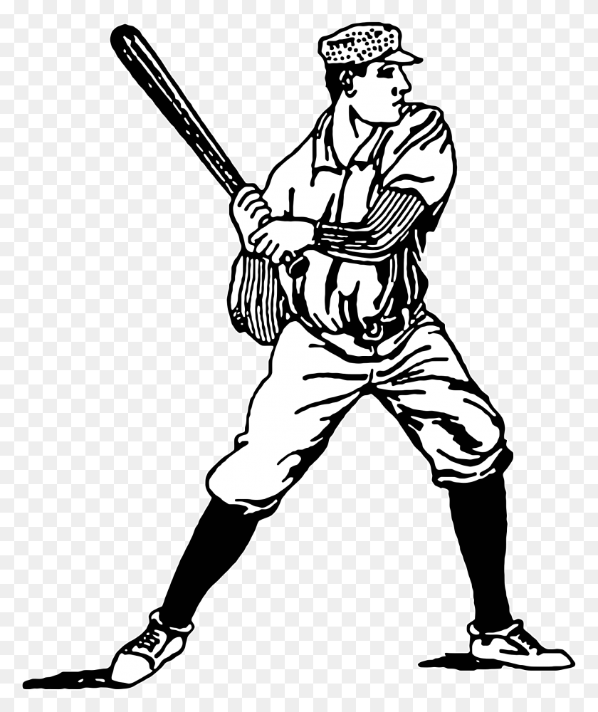 1910x2302 Line Clipart Baseball Vintage Baseball Clipart Free, Person, Human, People HD PNG Download
