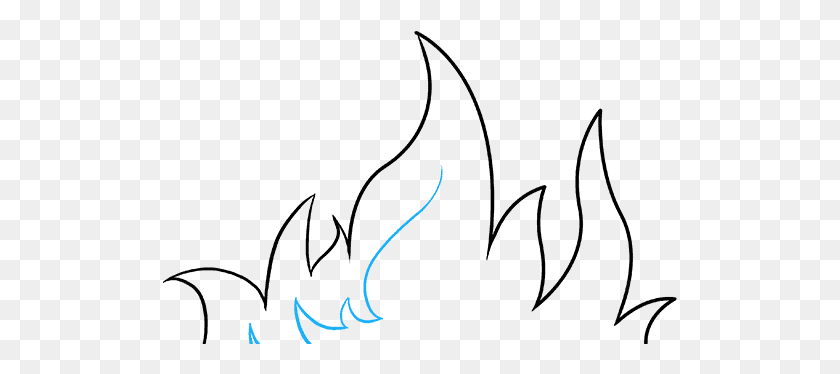 515x314 Line Drawing Cartoon Hot Flame Stock Vector Draw Fire Lines, Outdoors, Water, Nature HD PNG Download
