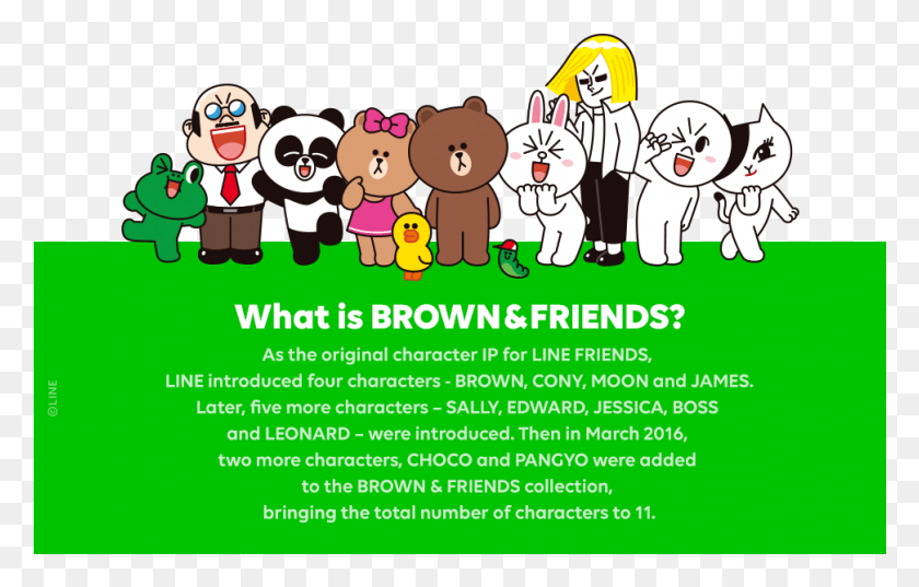 971x594 Line Friends Characters, Advertisement, Poster, Flyer HD PNG Download