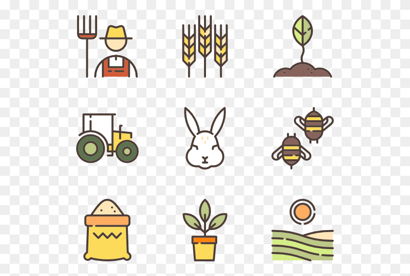 529x505 Linear Color Farming Elements Agriculture Free Icon, Symbol HD PNG Download