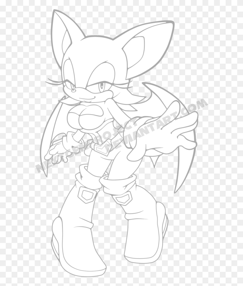 602x929 Lineart Bat Sonic Rouge, Toy, Astronaut, Hook HD PNG Download