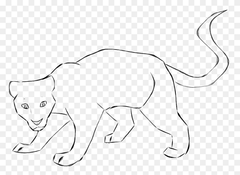 909x645 Lineart Snow Leopard Line Art, Grey, World Of Warcraft Hd Png