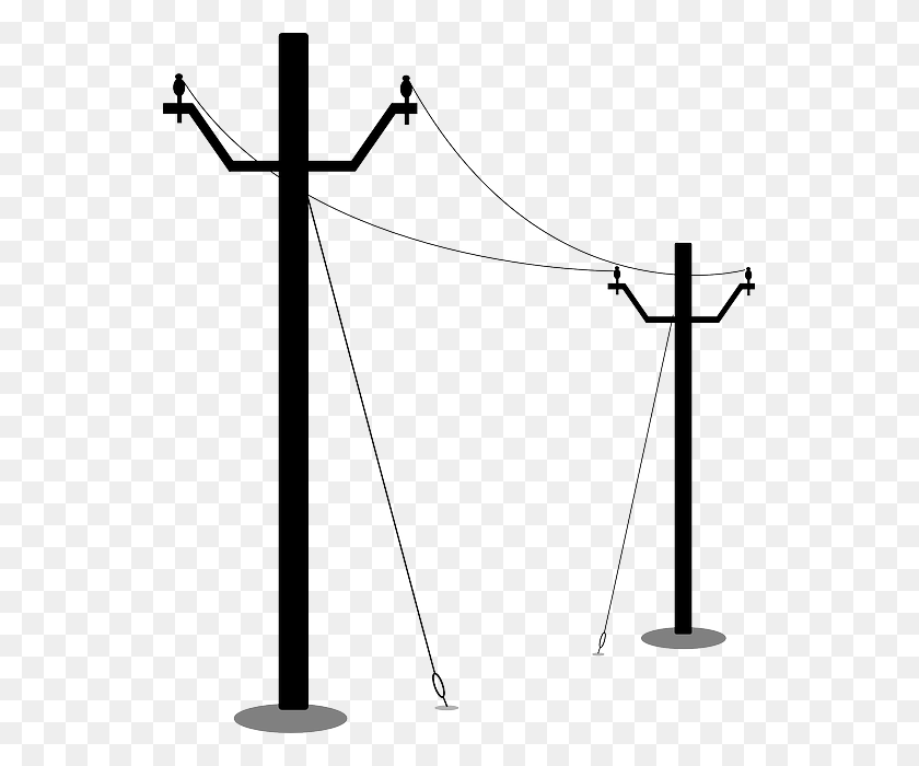 541x640 Lines Clipart Vector Electricity Pole Clipart, Utility Pole, Cable, Power Lines HD PNG Download