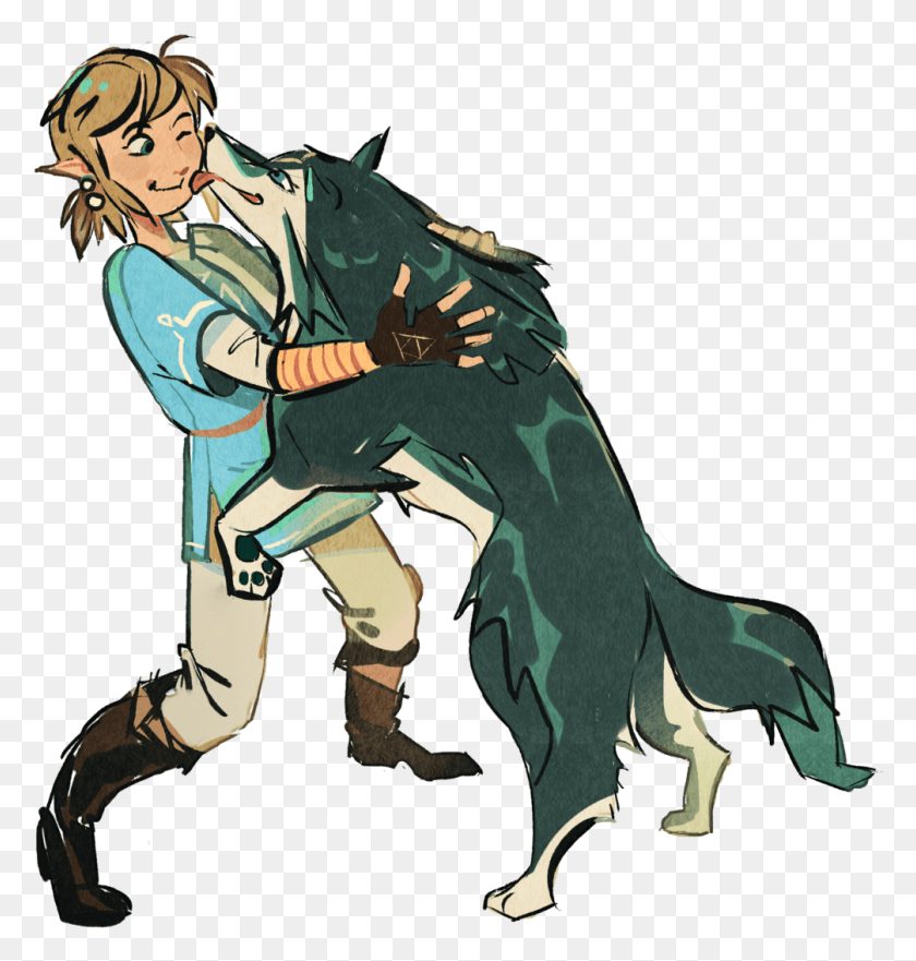 1005x1058 Link And Wolf Link By Shegs Cartoon, Person, Human, Clothing HD PNG Download