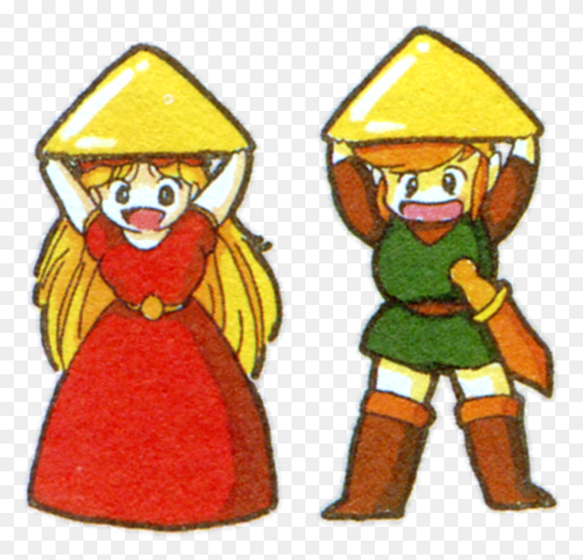 827x794 Link And Zelda Holding The Triforce Link And Zelda Holding Triforce, Helmet, Clothing, Apparel HD PNG Download
