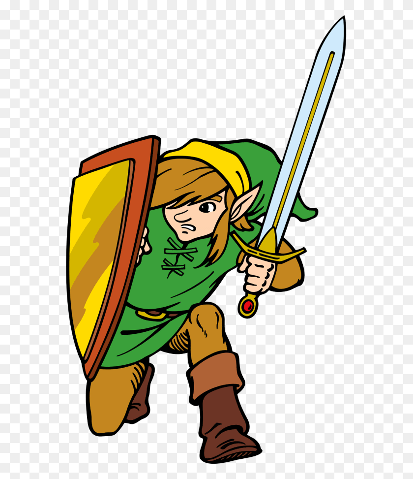573x913 Link Defending Artwork Zelda 2 The Adventure Of Link, Человек, Человек, Броня Hd Png Скачать