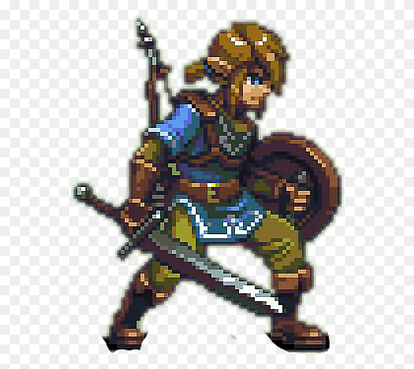 554x690 Link Zelda Pixel 8bit Nintendo Link Breath Of The Wild Sprite, Graphics, Weapon HD PNG Download