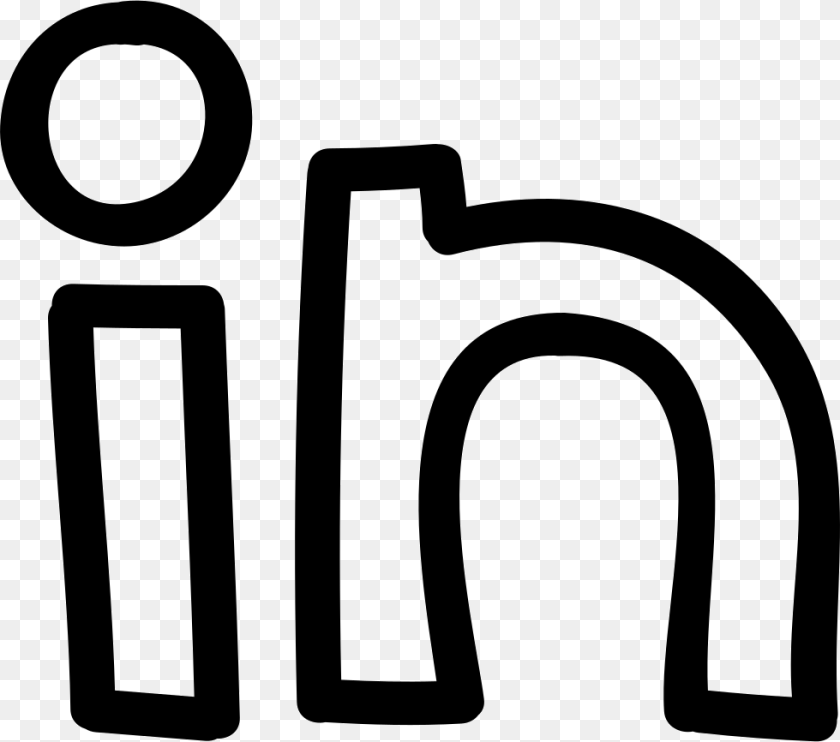 Linkedin Icon Black Hand Drawn Linkedin Icon, Number, Symbol, Text PNG