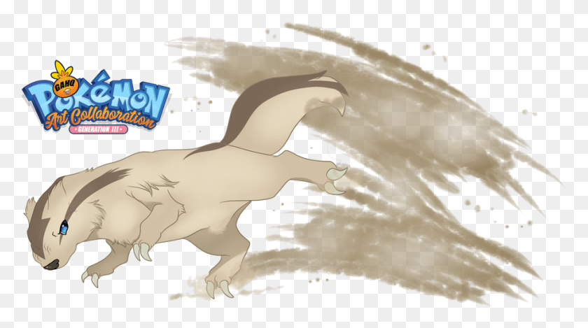 921x484 Linoone Using Sand Attack By Xyvernartworks Illustration, Animal, Mammal, Horse HD PNG Download