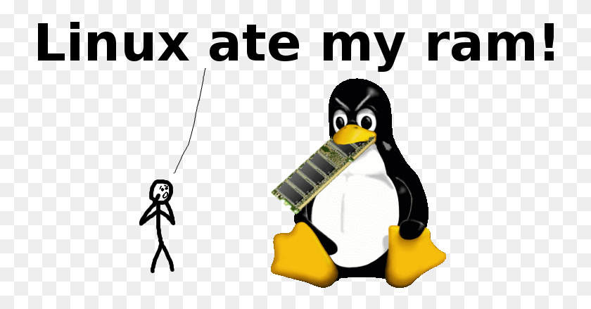 734x379 Linux Ate My Ram Linux Penguin, Электроника, Компьютер, Оборудование Hd Png Скачать
