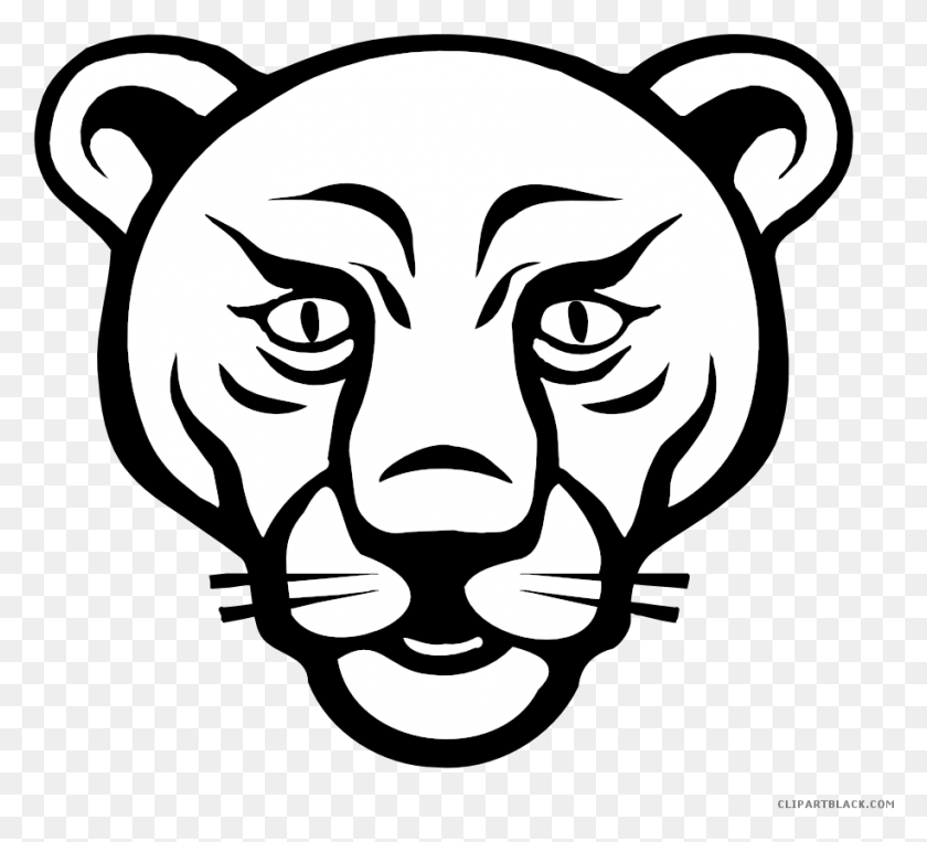 915x825 Lion Face Animal Free Black White Clipart Images Clipartblack Drawing Of Animals Face, Stencil HD PNG Download