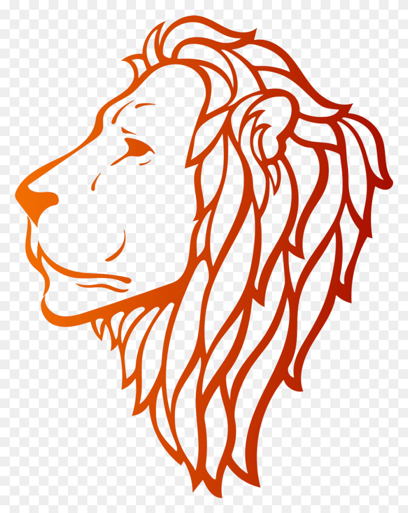 943x1205 Lion Face Side View Drawing, Plant, Root, Pollen HD PNG Download