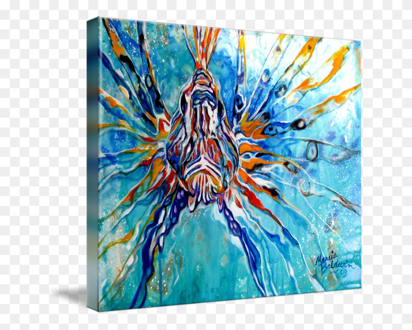 Lion Fish Blue, Modern Art, Canvas HD PNG Download