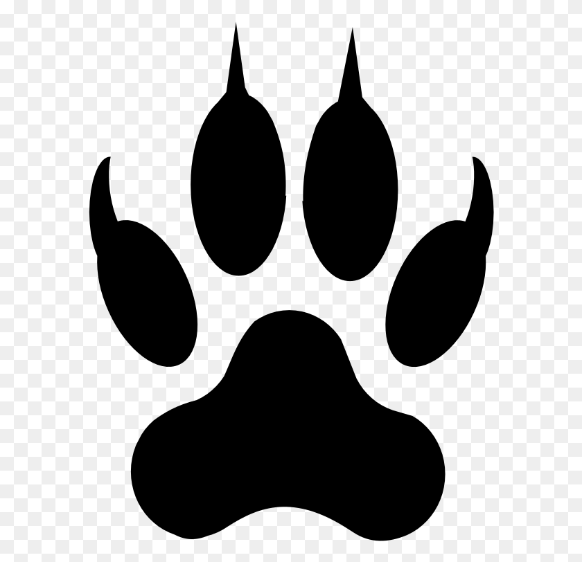 586x752 Lion Footprint Liger Paw Clip Art Clipart Jaguar Paw, Gray, World Of Warcraft HD PNG Download