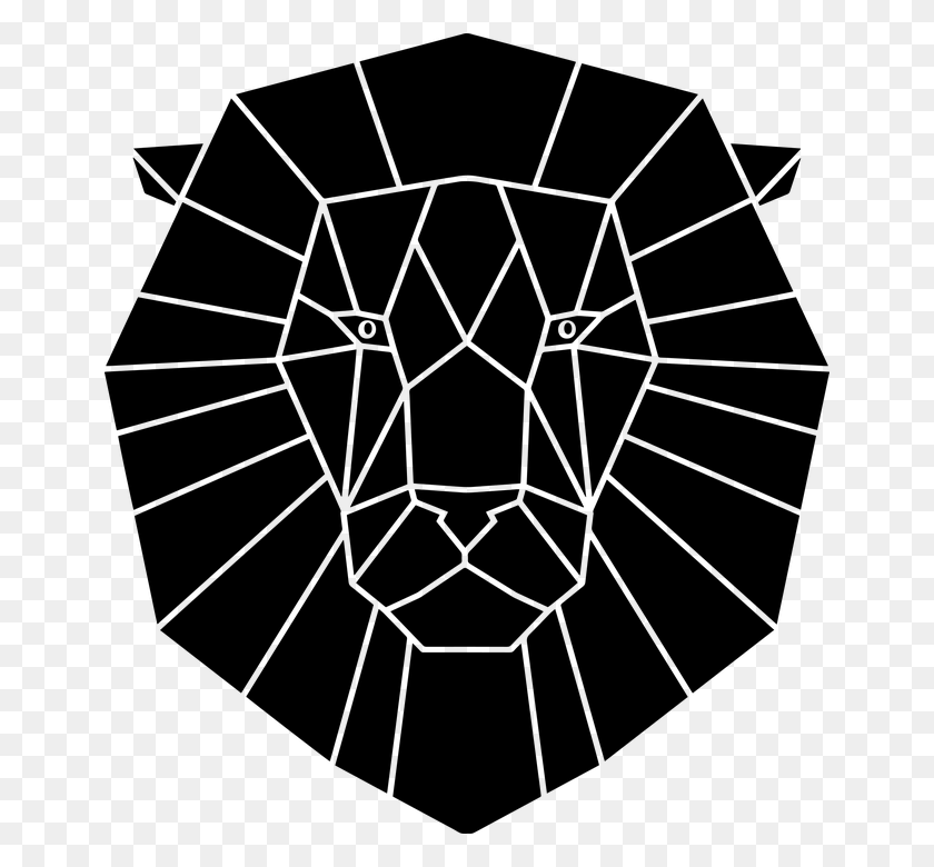 652x720 Голова Льва Геометрические Дикие Животные Африканские Животные Стальные Алмазные Лезвия, Серый, Мир Варкрафта Png Скачать