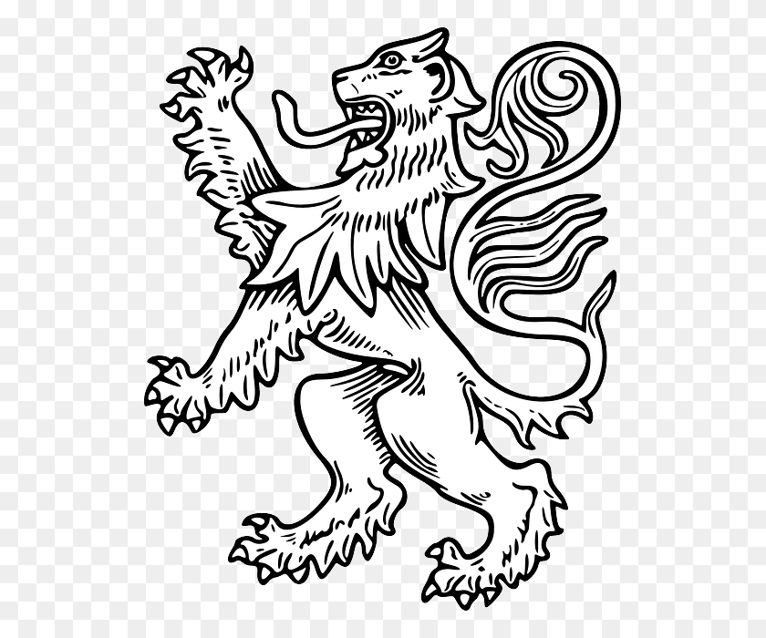 523x640 Descargar Png León Rampante Heráldica, Doodle Hd Png