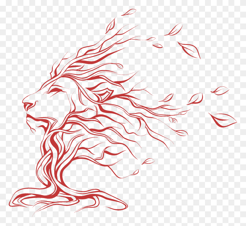 2025x1844 Lion Tattoo Clipart Singham Lion And Tree Logo, Graphics, Floral Design HD PNG Download