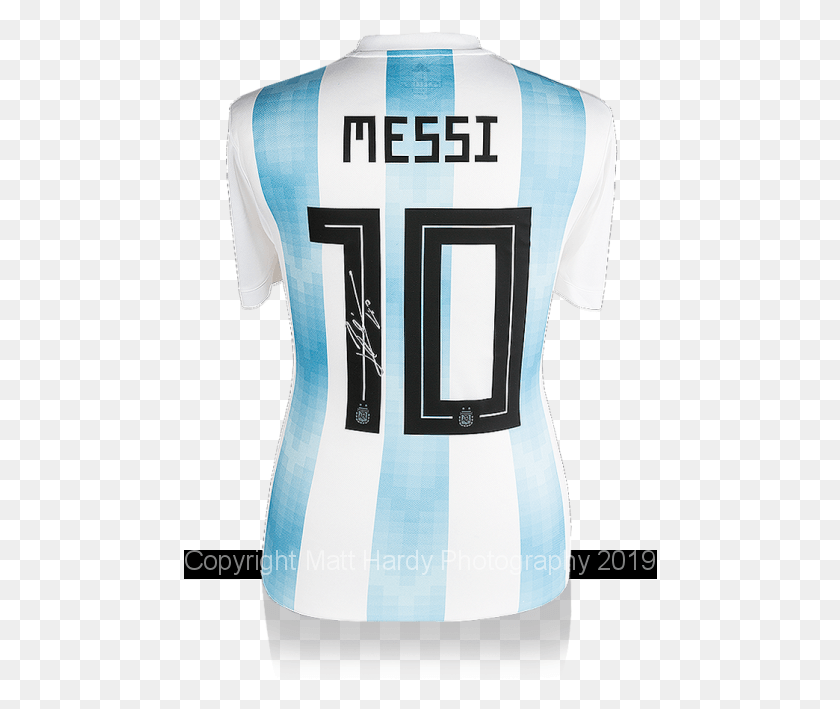 474x649 Lionel Messi Signed White And Red Adidas Nemeziz Boot Messi Jersey Back, Clothing, Apparel, Shirt HD PNG Download
