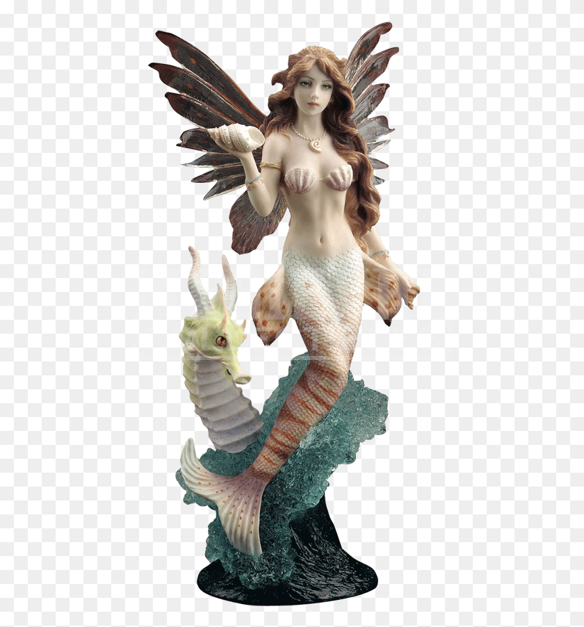 462x842 Descargar Png Pez León Sirena Con Caballito De Mar Dragón Figurilla, Animal, Mamífero, Vida Marina Hd Png