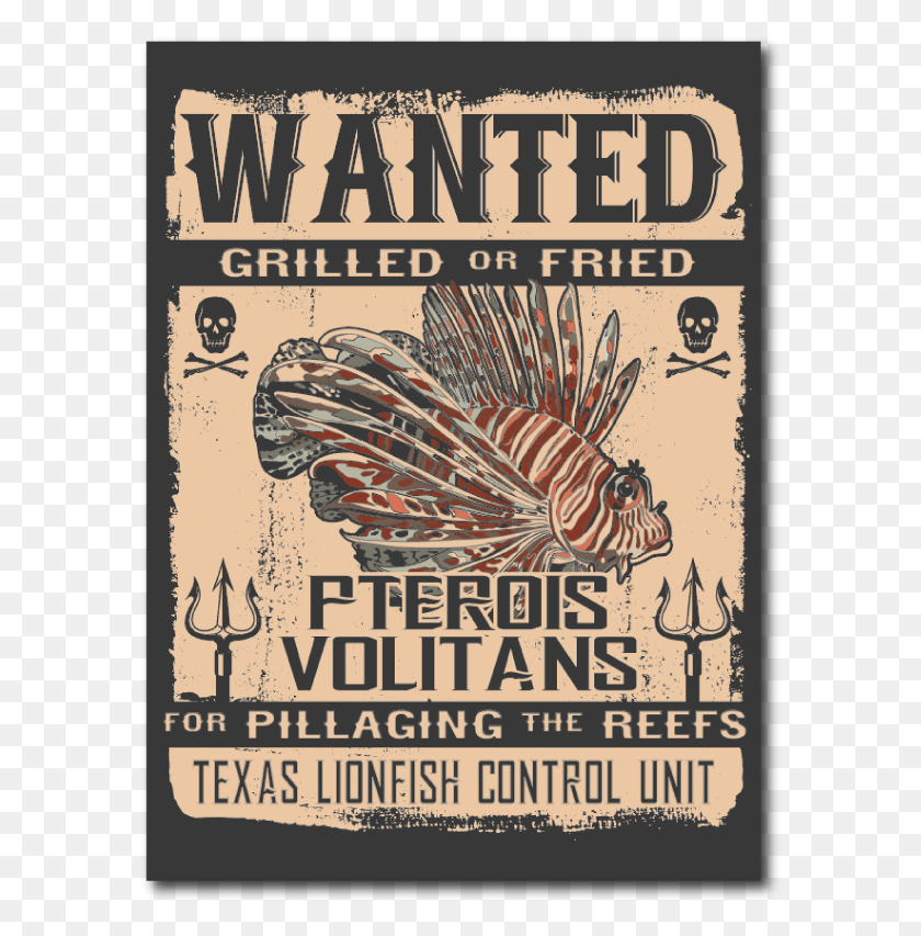 588x793 Lionfish Wanted T Shirt Poster, Advertisement, Flyer, Paper HD PNG Download