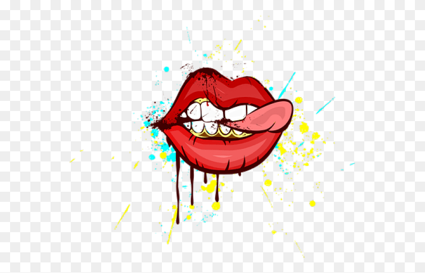 571x481 Lips, Graphics, Pac Man HD PNG Download