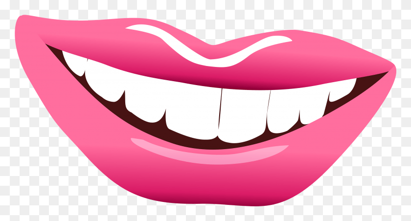 2875x1445 Lips Pink Clipart Image Lips Pink With Teeth Clipart, Mouth, Lip, Nature HD PNG Download
