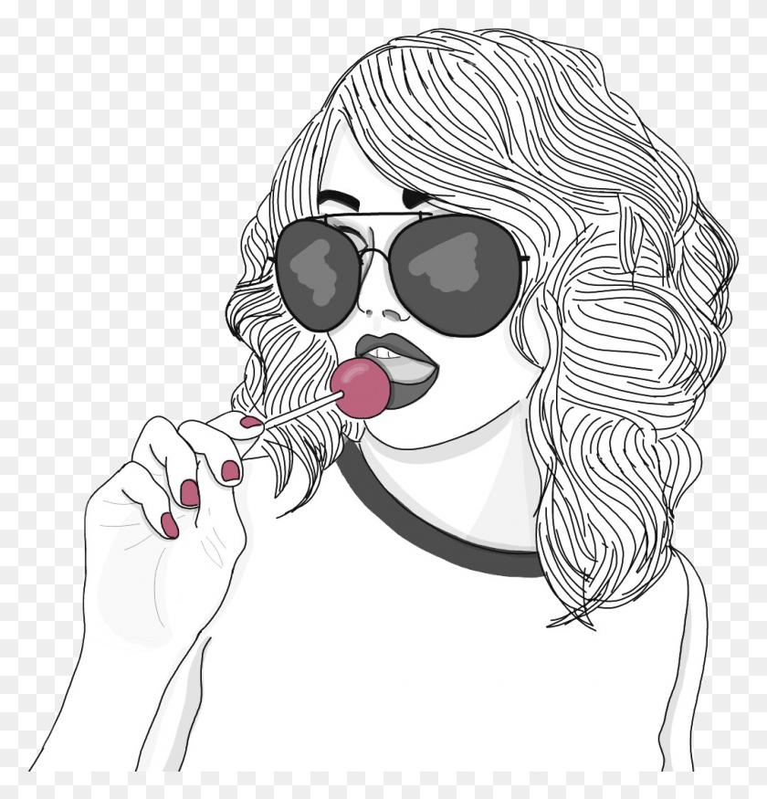 1005x1051 Lips Tumblr Outline, Sunglasses, Accessories, Accessory HD PNG Download