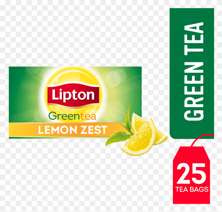 931x886 Lipton Green Tea Lemon Zest Flavoured Green Tea Bags Lipton, Plant, Juice, Beverage HD PNG Download