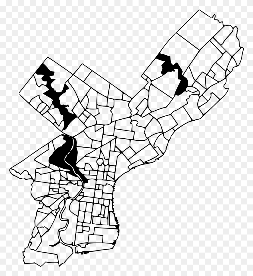1088x1197 Список Районов Филадельфии Карта Окрестностей Филадельфии Черное И Белое, Серый, World Of Warcraft Hd Png Скачать
